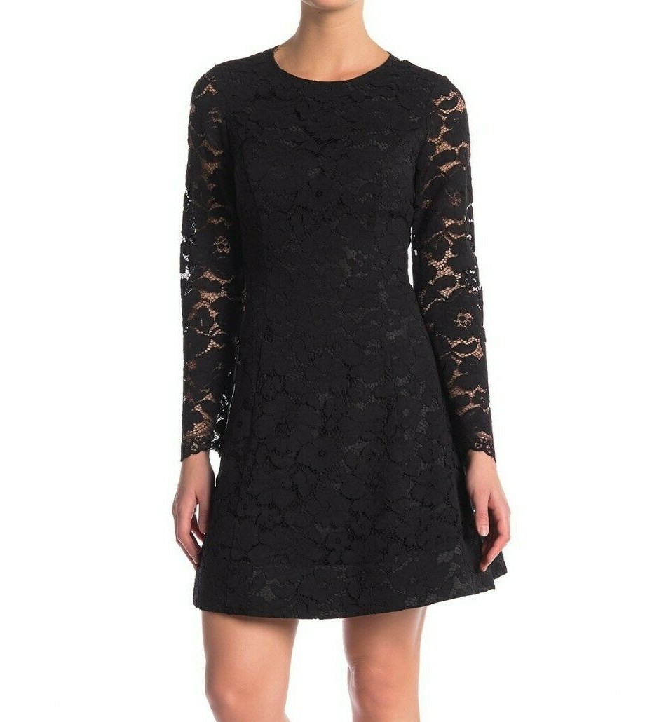 Laundry by Shelli Segal Lace Fit and Flare Women's Dress Black : 2