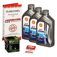 Honda CBR 600 RR (PC40) 07-16, Shell 10W40 ÖL + Hiflo ÖLfilter, MotoröL Set