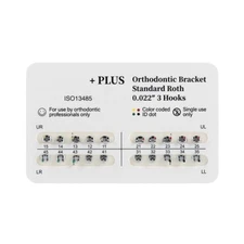 AZDENT Plus Dental Ortho Brackets Braces Standard Roth 0.022 Hooks 3 Bondable