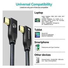 USB-C to USB-C 100W Fast Charger Charging QC 3.0 Cord Cable Data Sync 20 Gbps
