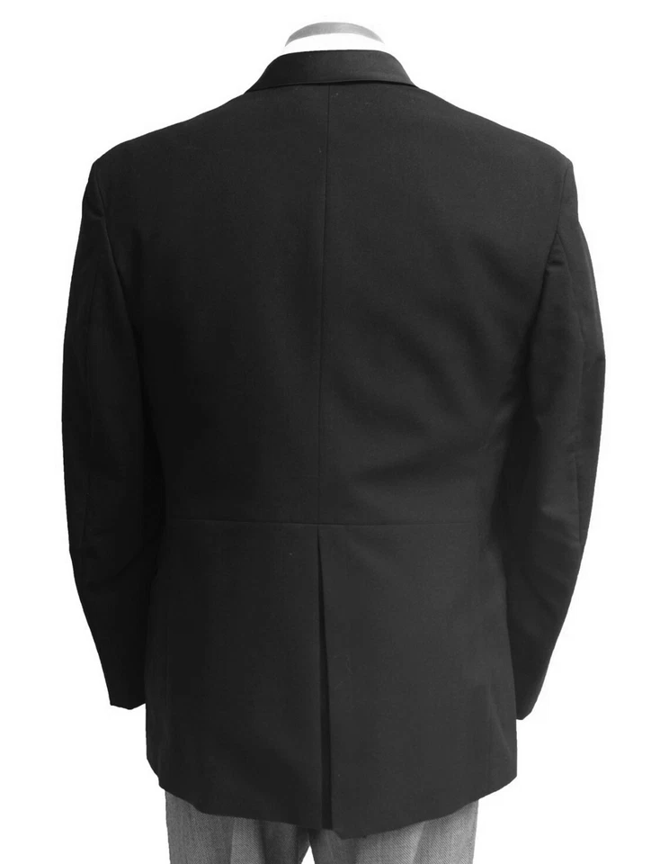 Jaqueta smoking masculina Claiborne preta 5 botões frontal lã de alta qualidade tamanho 46R - Imagem 4 de 4