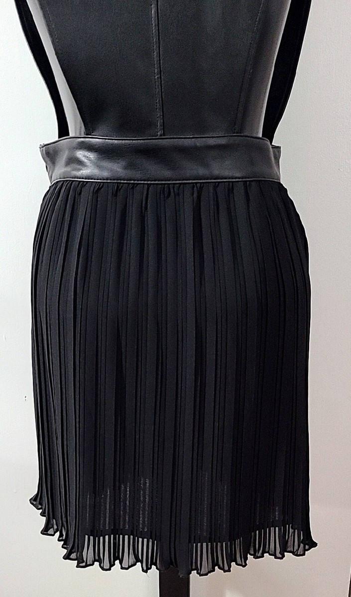 ZARA PLUNGE V NECK FAUX LEATHER PLEATED MINI DRESS SZ S | eBay ZARA PLUNGE V NECK FAUX LEATHER PLEATED MINI DRESS SZ S | eBay