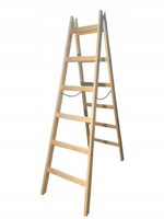 Leiter Doppelstufenleiter Stehleiter Holzleiter Malerleiter Zweiseitige 6 Stufen