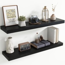 40 Inch Floating shelves for Wall, 8 Inch Deep, Invisible Brackets, Black