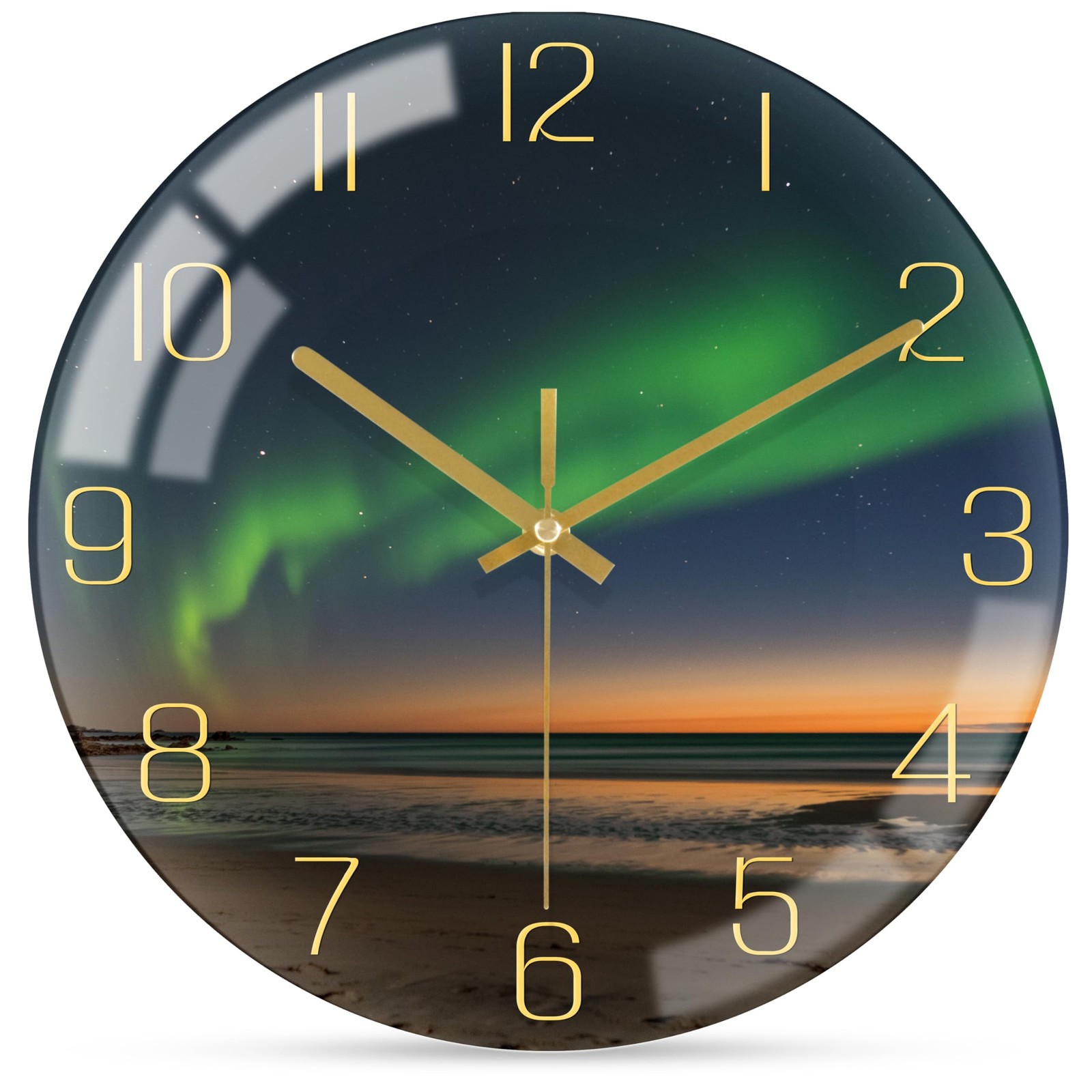 12 Inch Modern Wall Clock, Aesthetic Black and Gold Decor , Unusual Silent No...