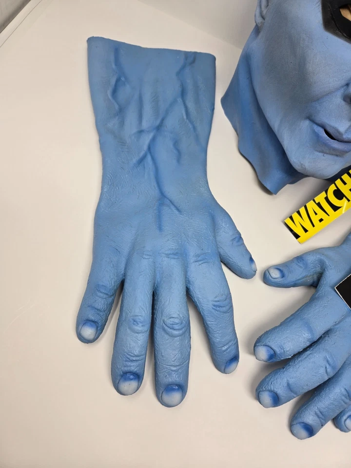 DC WATCHMEN DR MANHATTAN FULL OVERHEAD LATEX MASK & GLOVES RUBIES ILLUSIONS 2009 - Image 3 of 4