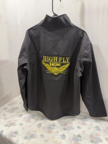 Devon & Jones High Fly Racing Embroidered Soft Shell Jacket Black Gray L image 4