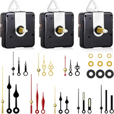 3 Pack Clock Mechanism Replacement Kit with 8 Pairs Hands Fits 16/20/23Mm Shaf