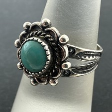 Sterling Silver Southwest Turquoise Ring 3 Grams Size 5