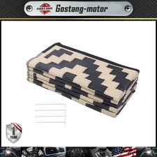 8x10 ft Waterproof Outdoor Rug Outdoor Plastic Straw Rug Carpet Black & Beige