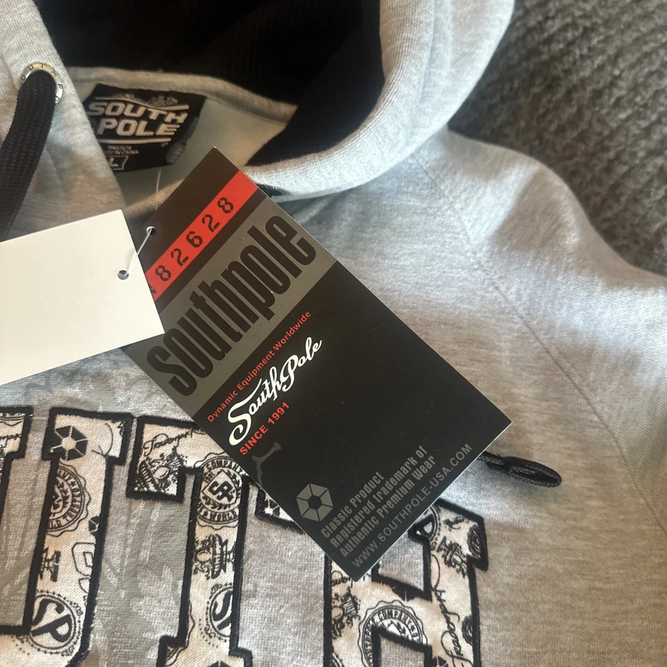 Новый с Ярлыками винтажный Y2K Southpole мужчин L монограмма толстовка с капюшоном Jesse Pinkman Skater гранж - Изображение 4 из 4