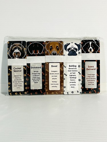 100-teiliges Lesezeichen-Set niedliche Cartoon Hunde 20 Designs Hund Quiz + Lesen Log Geschenk Neu mit Etikett - Bild 23 von 24
