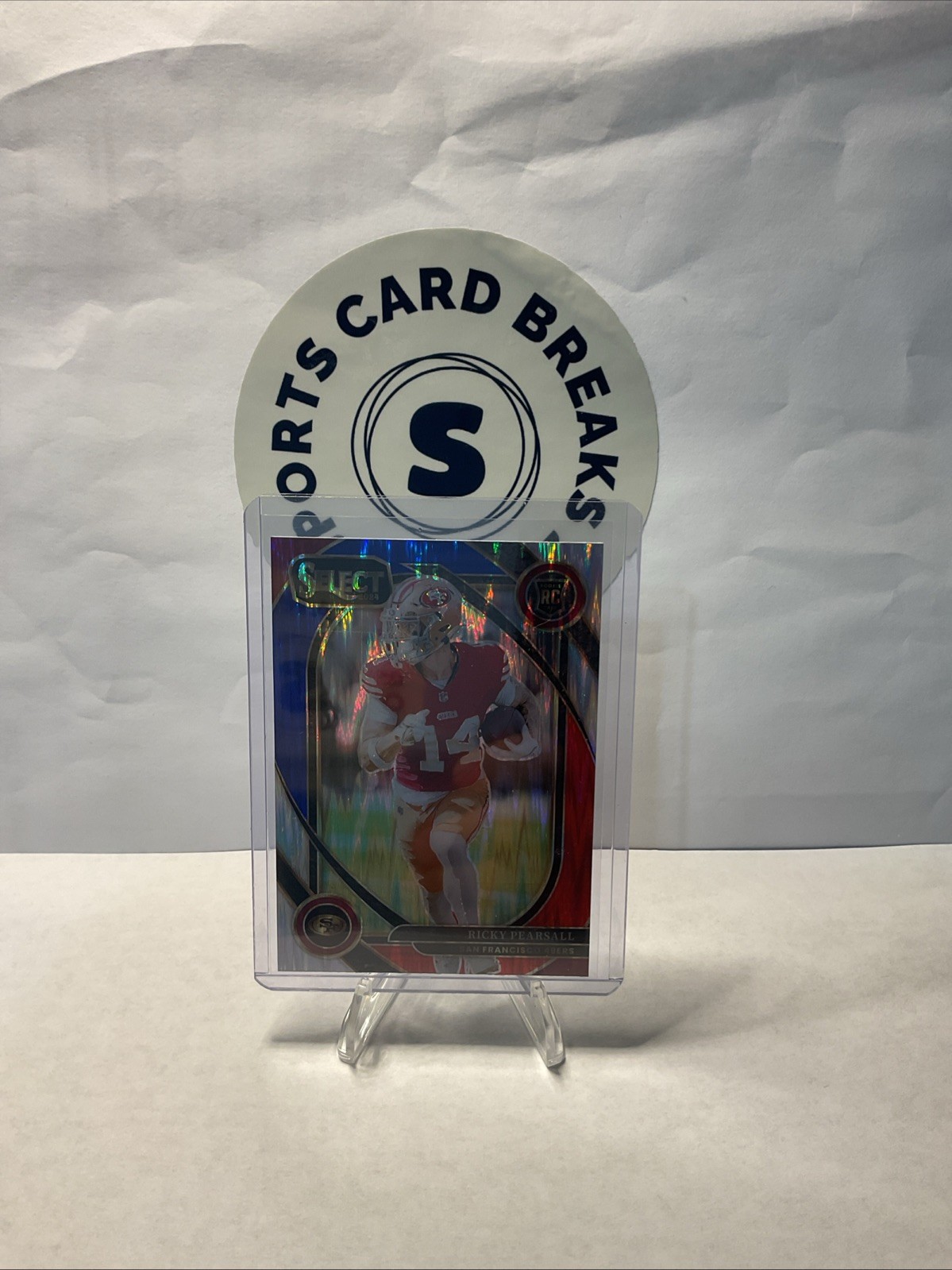 Ricky Pearsall 2024 Select Football Rookie Red Blue Prizm Shock Club - 49ers RC