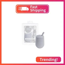ezpz Mini Cup + Straw Training System (Pewter) - 9 Months+ - 100% Silicone Train
