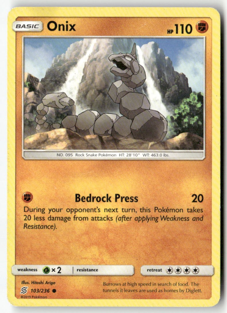 Onix 103/236 Common Unified Minds Pokemon Moderately Played