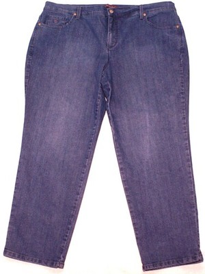 Gloria Vanderbilt Amanda Womens Plus 20W Blue Denim Tapered Stretch Jeans (42X28