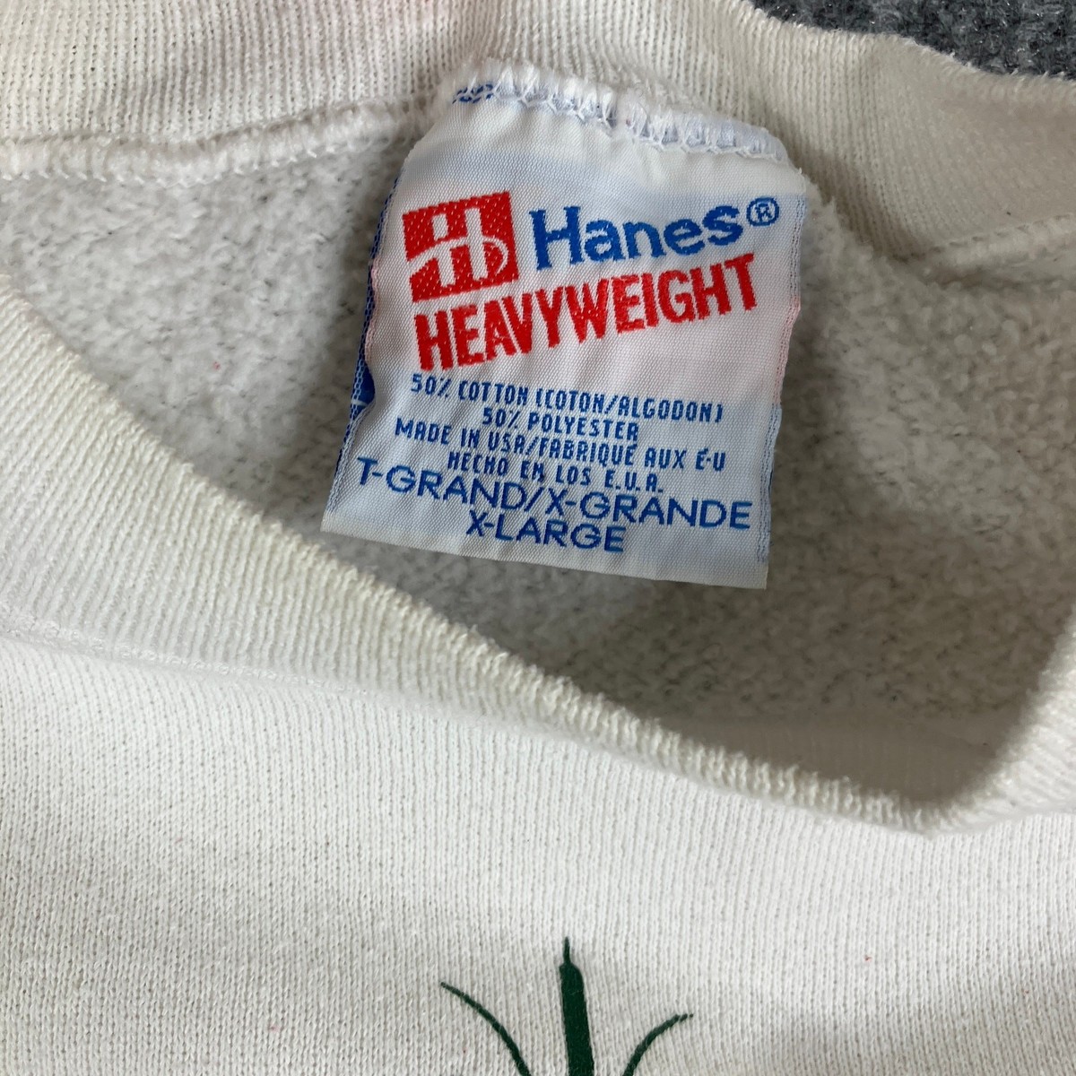 Hanes Sweatshirt Mens XL White Vintage Wildside Graphic
