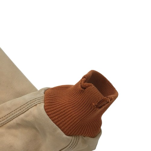 Vintage Carhartt Jacket Large L Mens Beige Hoodie Duck Canvas Quilted USA J140 - Picture 7 of 7