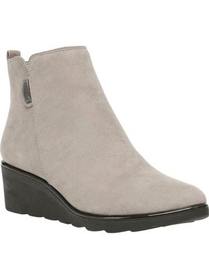 ANNE KLEIN Womens Beige Mix Textures Round Toe Wedge Booties 10 M