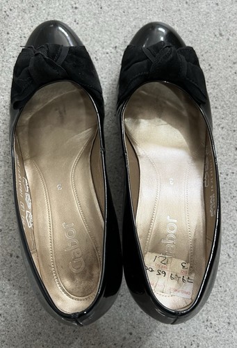 Gabor Black Amy Patent Leather Ballet Pumps For Ladies Uk 3 - Picture 7 of 10