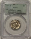 1938-D Buffalo Nickel 5c US Coin PCGS MS66 “OGH” Holder