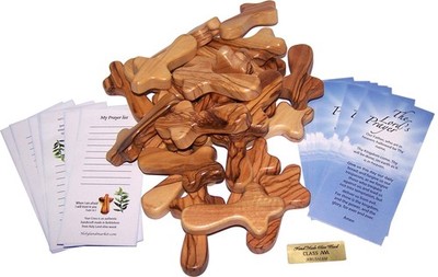 25 Small Pocket Holding Comfort Crosses, Hand Crosses (2.5 x 1.4 Inches, 25)