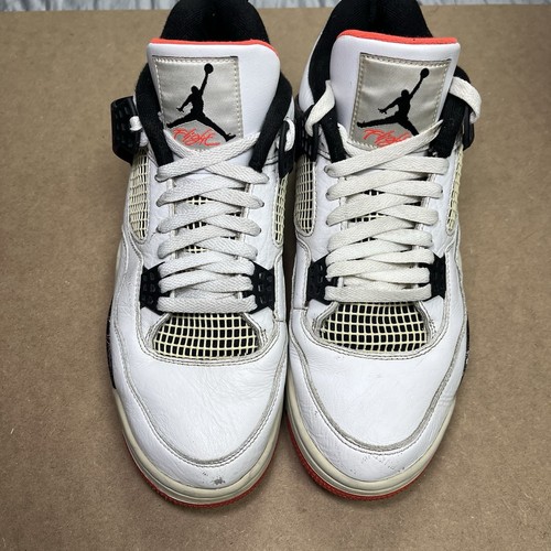 Size 10.5 - Jordan 4 Retro Pale Citron, Bright Crimson 2019 - Picture 3 of 10
