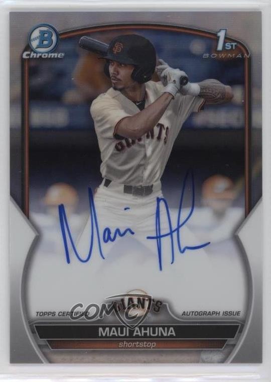 2023 Bowman Draft Chrome Prospect Refractor /499 Maui Ahuna #CDA-MAH Auto 0sd2