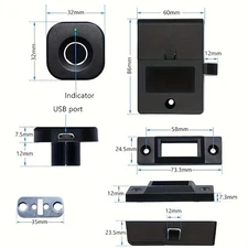 High-Security Fingerprint Cabinet Lock Compact Solution Suitable for Office Use