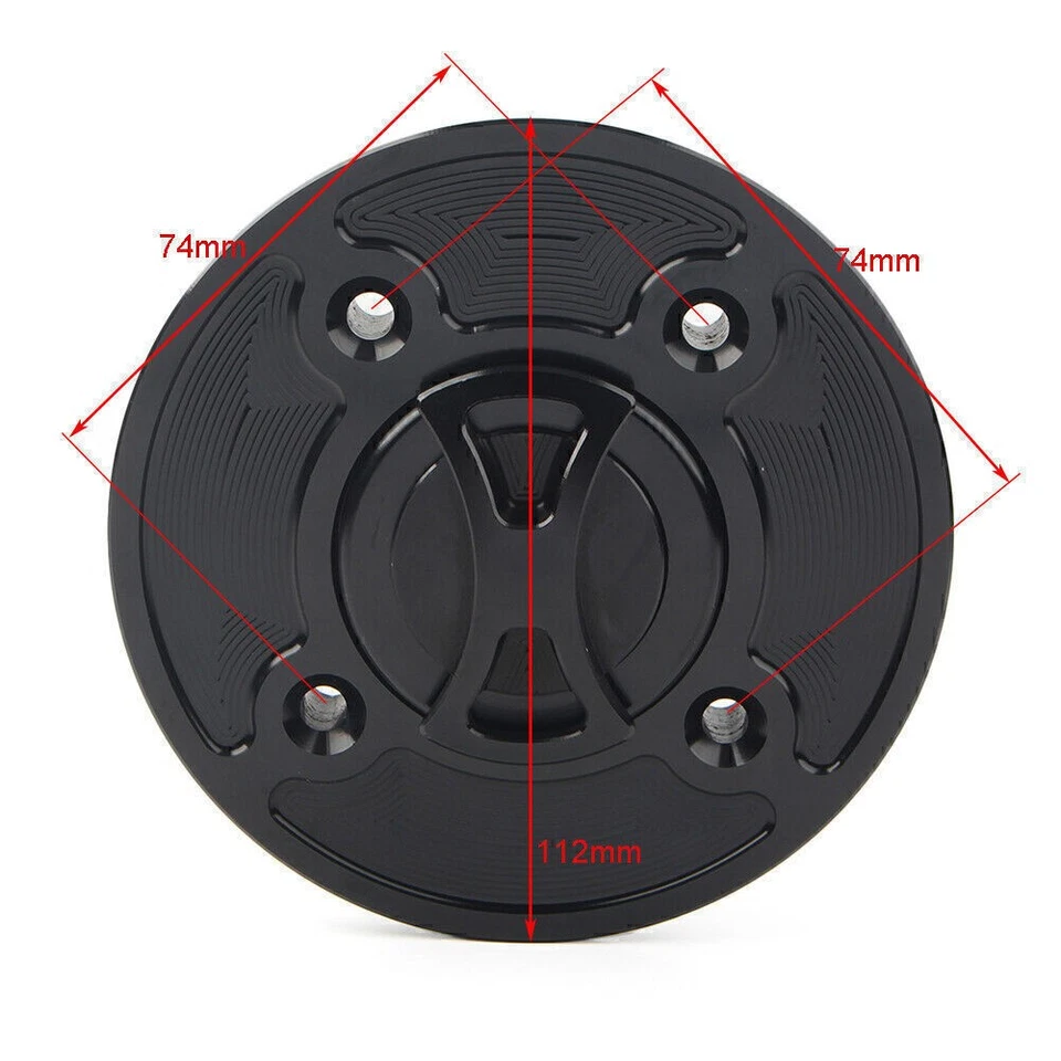 Cubierta de tapa del tanque de combustible CNC sin llave Fit Kawasaki Ninja 400 650 Z900 Versys 1000 Foto 3 de 4