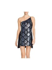 DAVID KOMA Womens Black Lined Sleeveless Short Cocktail Fit + Flare Dress 8