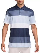 Nike Men's Dri-FIT Victory Print Golf Polo Color Block Blue White Size Small