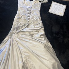 Maggie Sottero J1332 Wedding Dress Size 10 soft silver Sleeveless Mermaid Corset