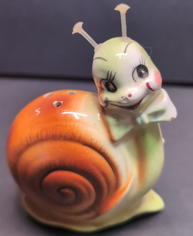 Vintage 1950 Japan Enesco Anthropomorphic The Snappy Snail Set AS