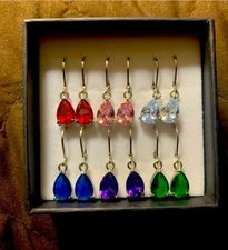 The Skyline Collection Multi Color Cubic Zirconia Earrings (Set Of 6 ~ New)