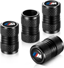 Tire Valve Stem Caps 4Pcs Compatible BMW M Series Universal Car Air Covers Black