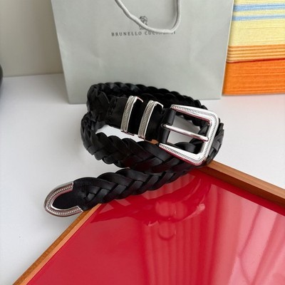 BRUNELLO CUCINELLI Men s Braided Leather Belt New With Box