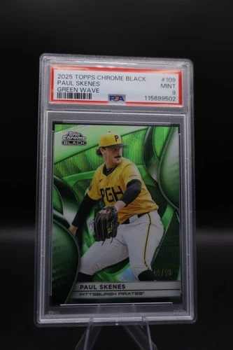 Paul Skenes 2025 Topps Chrome Black/99 PSA 9