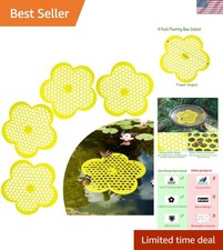 4 Pack Floating Bee Islands - Vibrant 8.66 Inch Bee Watering Station for Gardens