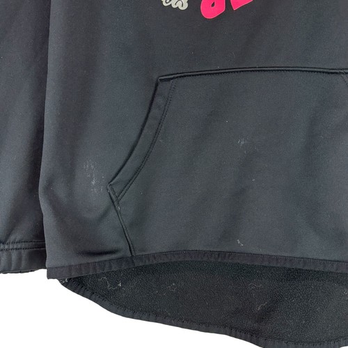 Under Armour Youth Girls Size M Hoodie Black Pink Graphic Loose Fit Lightweight - Picture 2 of 7