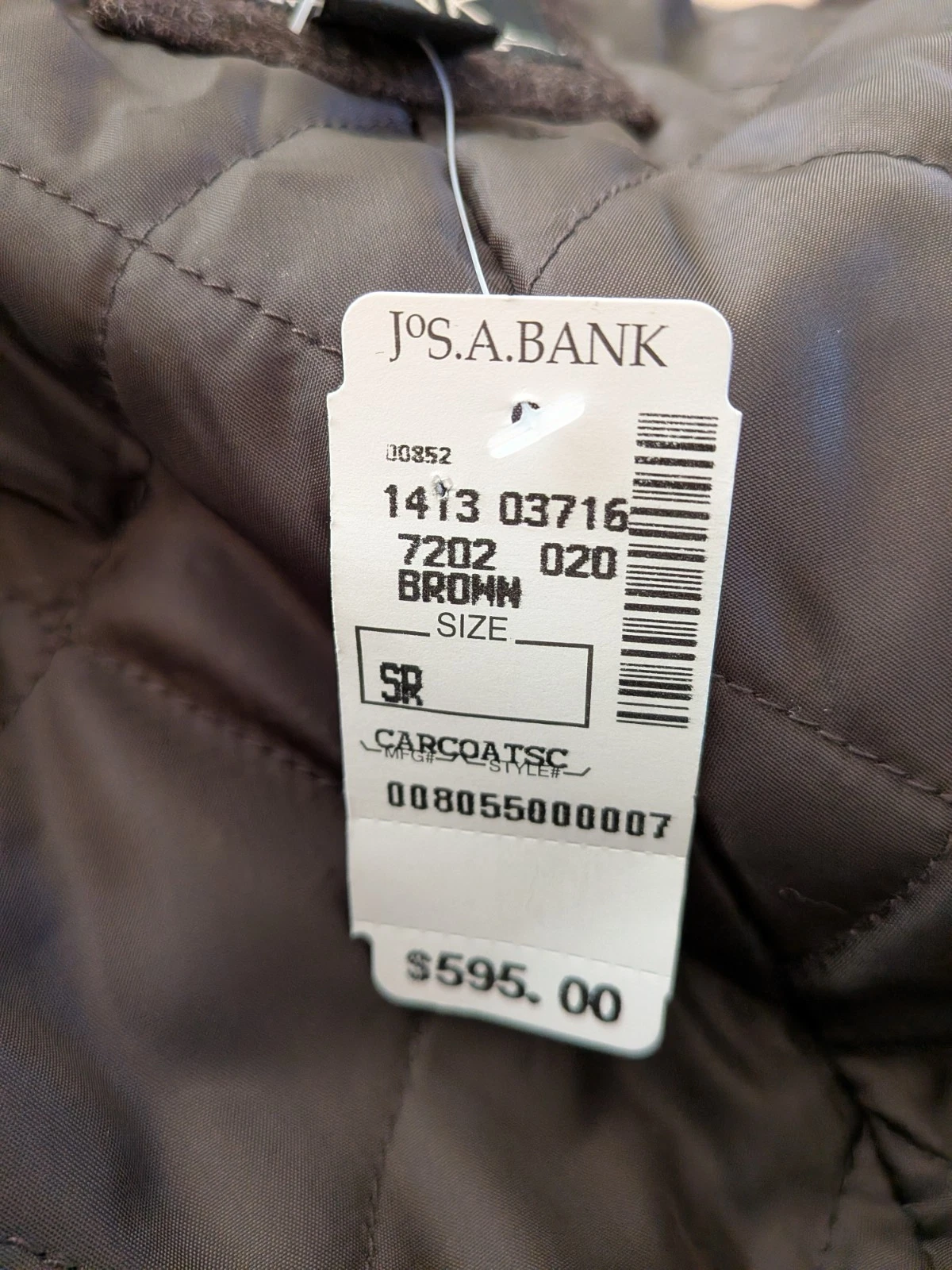 Jos. A. Bank Men’s Wool Blend Quilted Lining Car Coat Jacket Size Small image 6