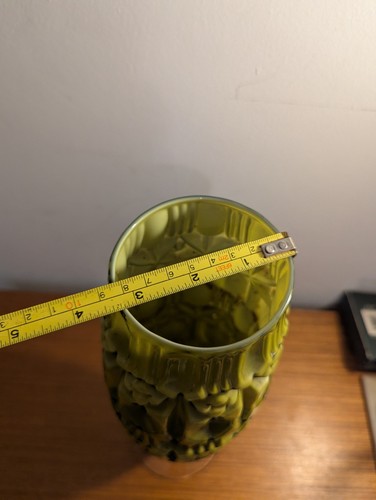 Italian Empoli Green Glass Tiki Vase Mid Century Modern - Picture 23 of 24