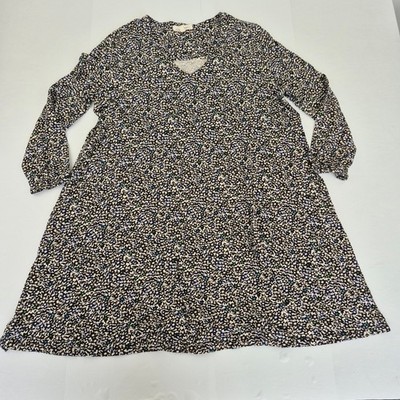 SEASALT CORNWALL Wave Wing Dress 18 Black Beige Damen 100% Baumwolle Floral