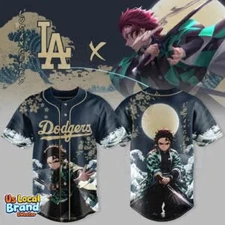 Dodgers Tanjiro Demon Slayer Baseball Jersey