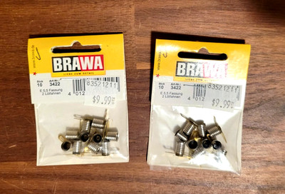 LOT OF 2 - BRAWA SCREW SOCKET w/ 2 CONNECTORS SET OF 10 NR. 3422