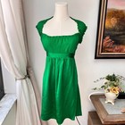 Betsey Johnson Green Silk Open-Back Dress