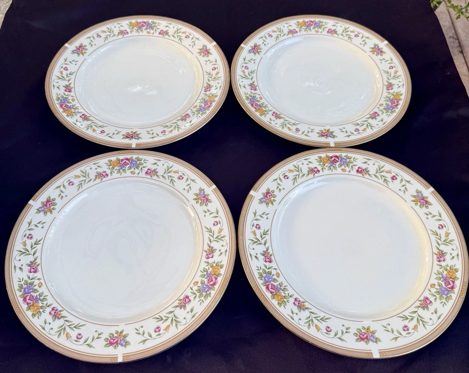 Platos de cena Farberware Bellini (4) porcelana de colección con adornos de oro 22K 10,75" florales Foto 3 de 4