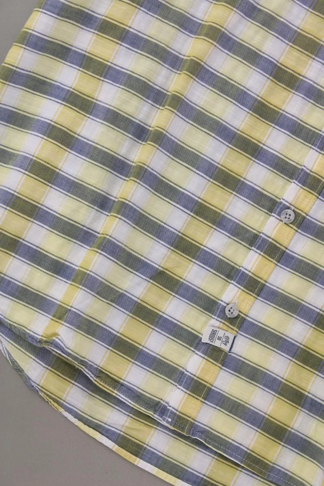 ⭐ Lerros camicetta per uomo taglia 56, XXL a quadri giallo di cotone ⭐ - Immagine 3 di 4