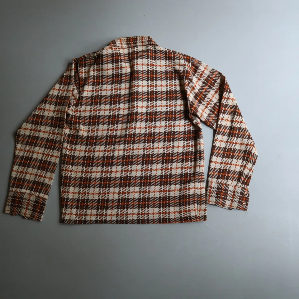 Camisa De Colección Años 70 Años 70 Kings Road Sears Cuadros 1/4 Cremallera Tejida Medidas Mediana Hippie Foto 4 de 4