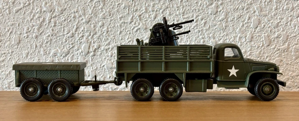 SOLIDO militaire WW2 camion GMC CCKW 353 6x6 MAXON MOUNT + remorque à 2 essieux - Photo 4/4